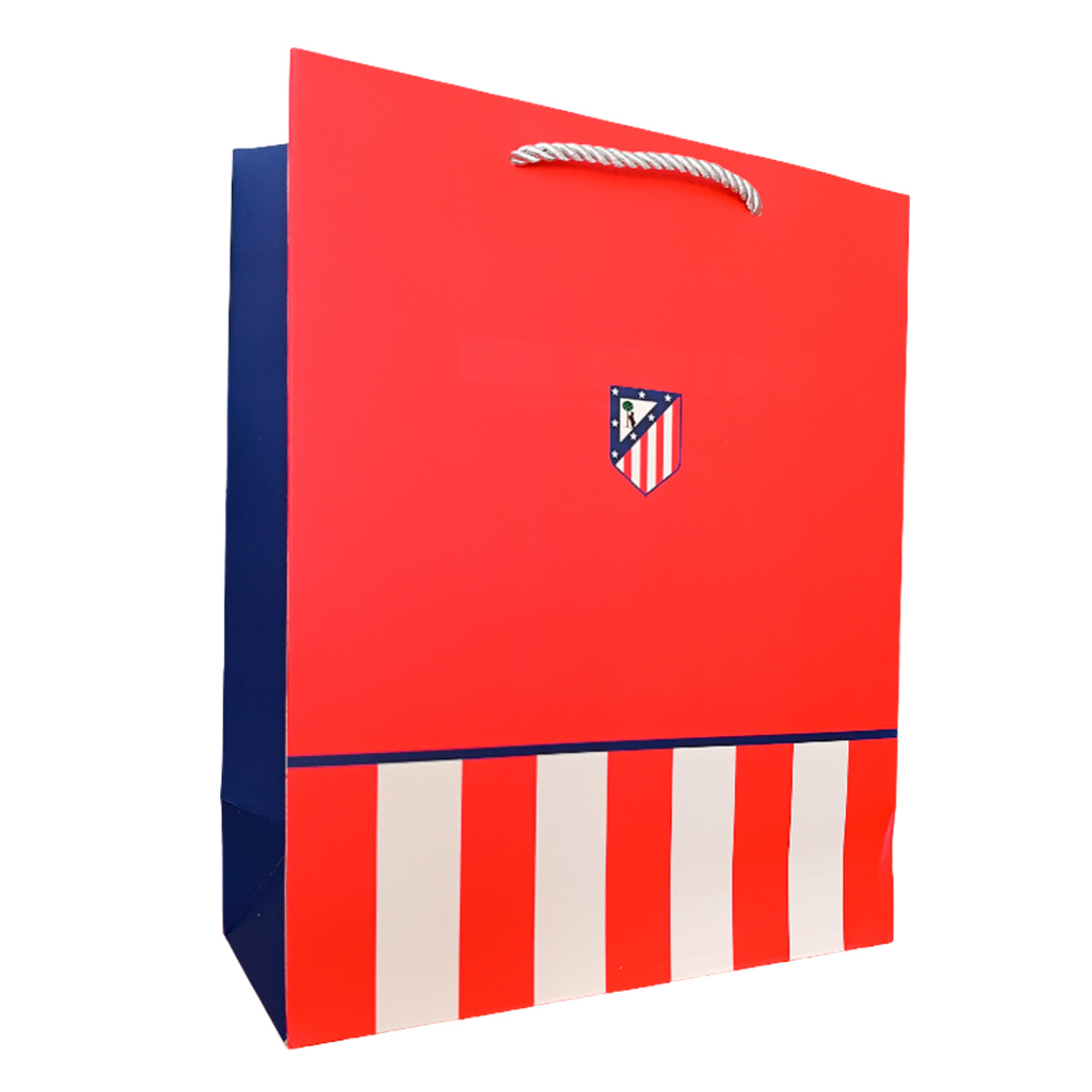 Large gift bag red crest and blue with lower stripes 30x12x40 cm image number null